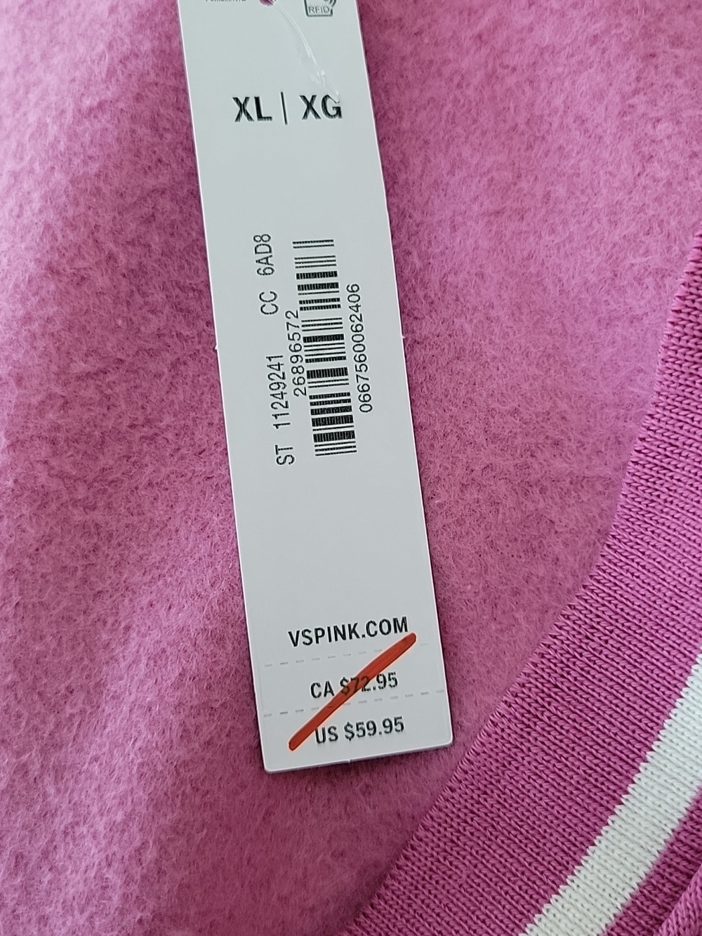 PINK Victoria Secret 2 Pc. Matching Front Zip Cardigan & Flare Sweatpants XL NWT - Picture 11 of 15